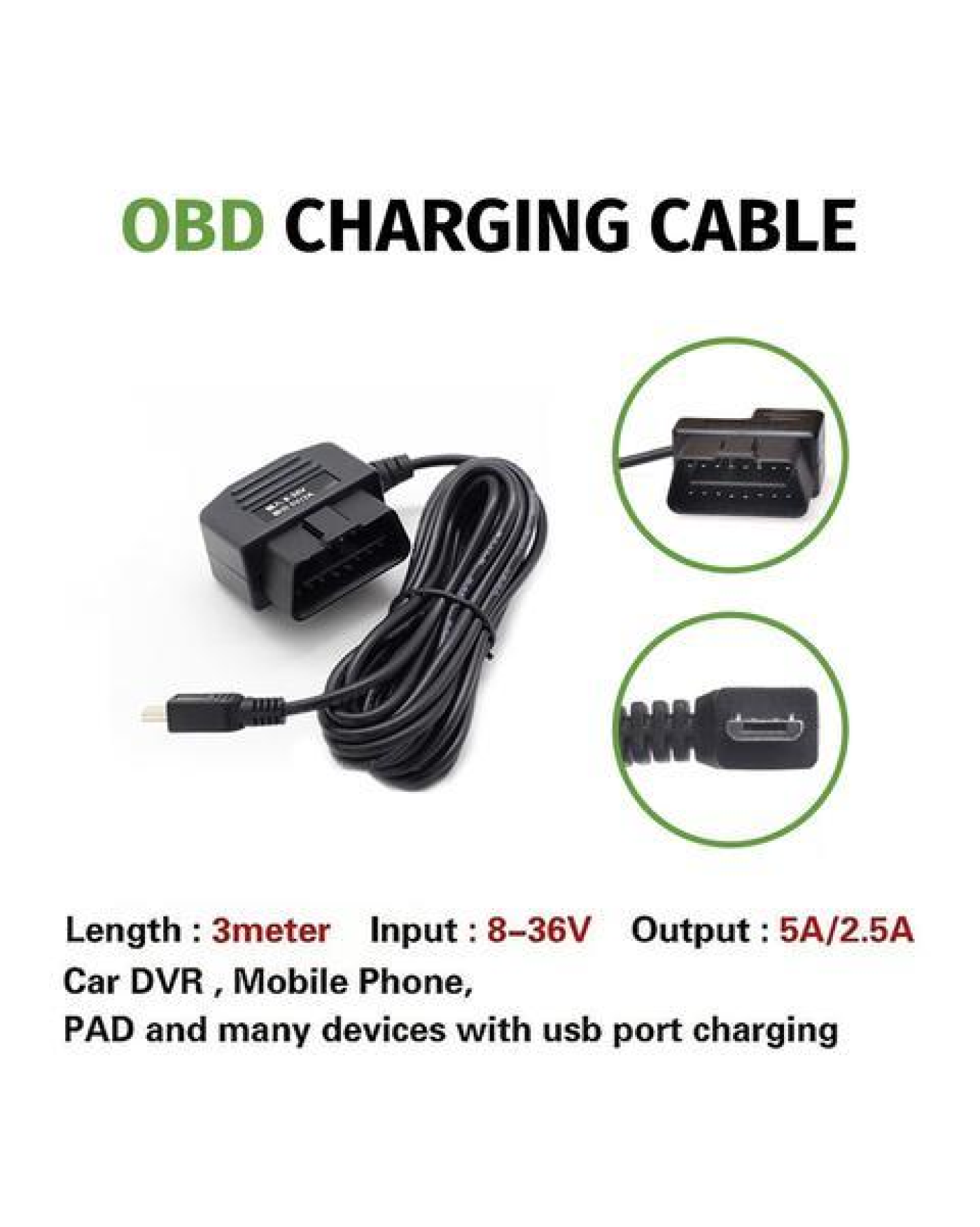 Tracki OBD Wiring Cable - Tracki