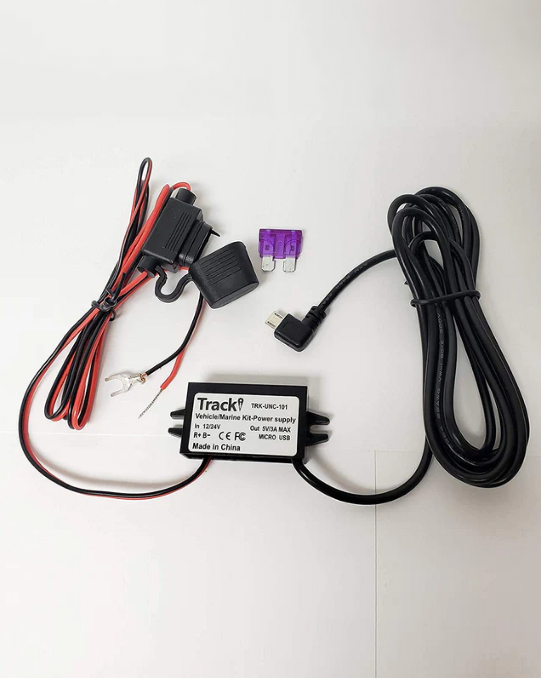 12-24 Volt to Micro USB Vehicle/Marine power stabilizer and Wiring kit for Tracki GPS Tracker - Tracki 