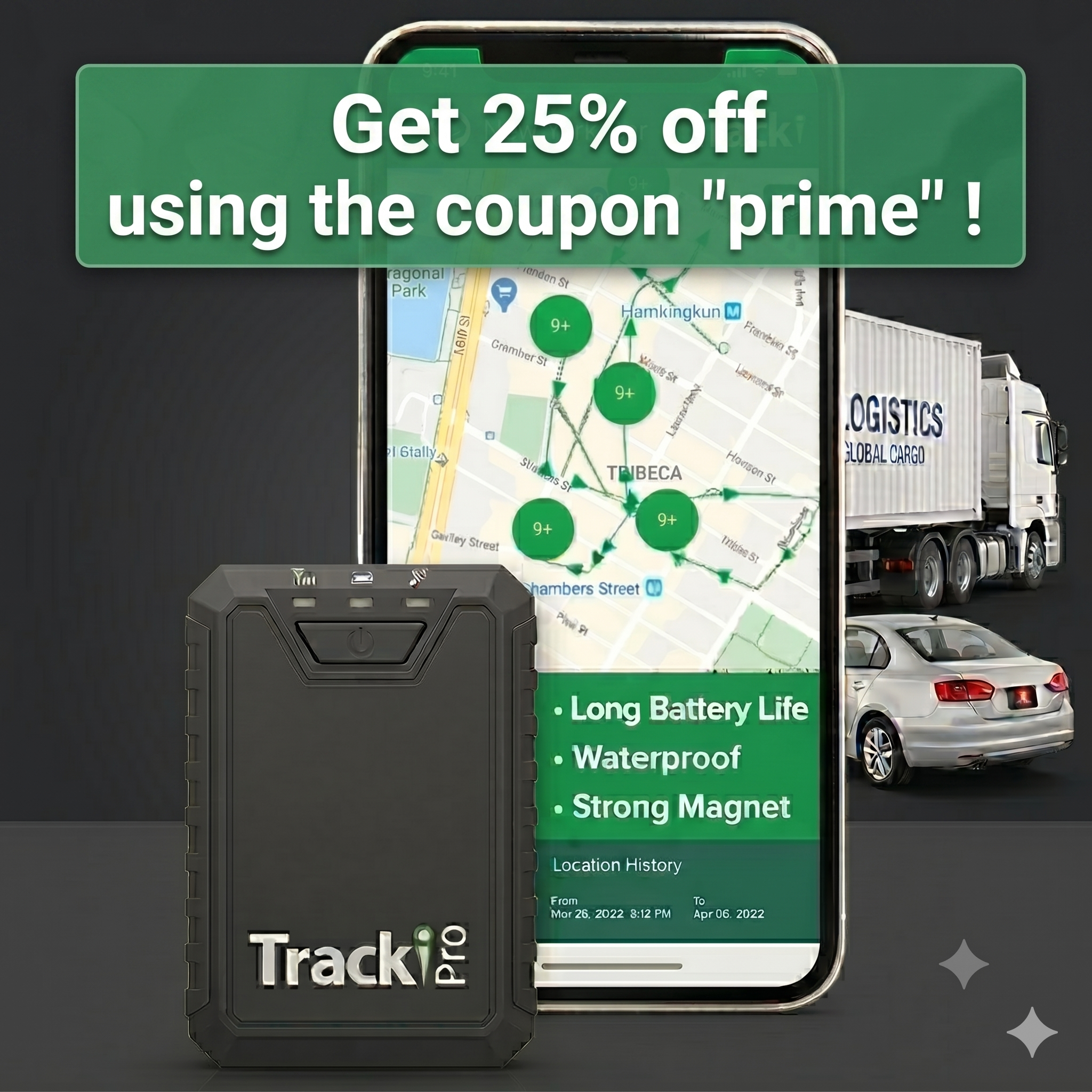 Tracki Pro Real-Time GPS Tracker - Tracki 
