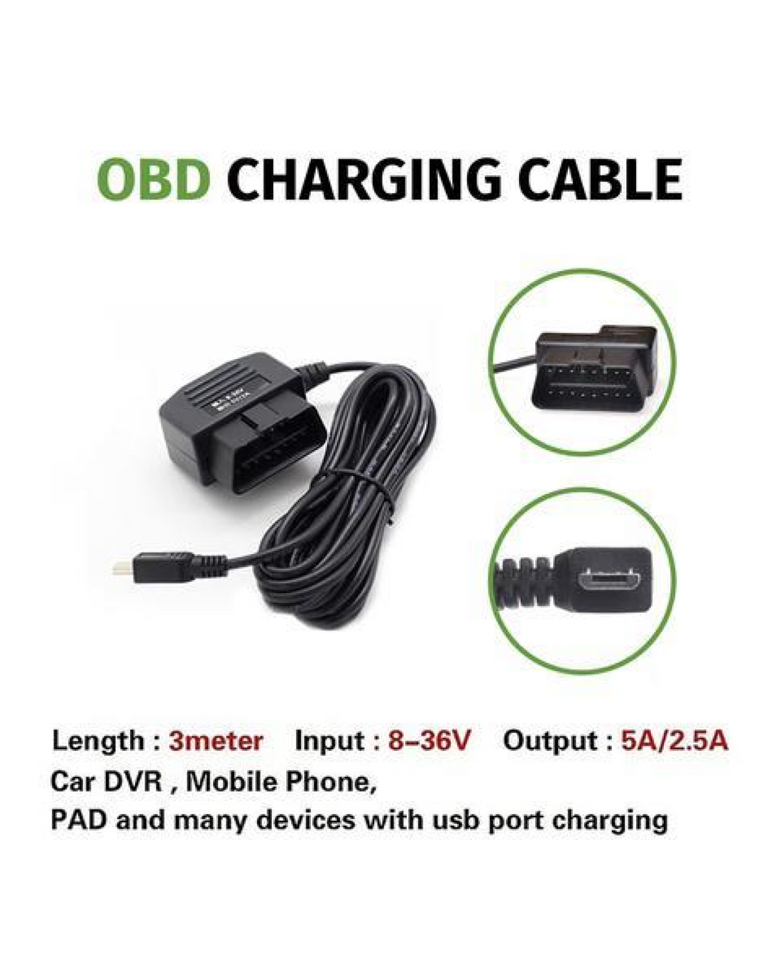 Tracki OBD Wiring Cable - Tracki 