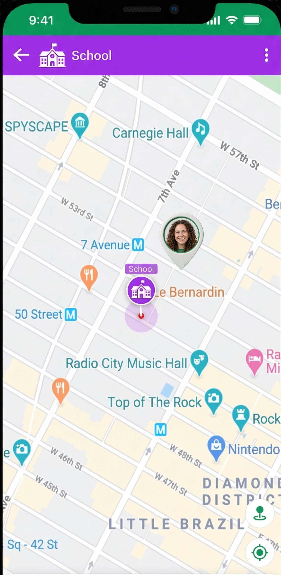 Tracki teen driver map